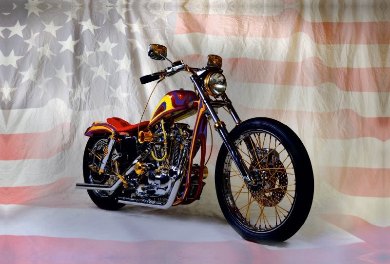 Premium Textil-Leinwand Premium Textil-Leinwand 120 cm x 80 cm quer Ein Motiv aus dem Kalender Harley Classic Chopper