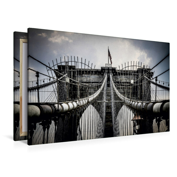 Premium Textil-Leinwand Premium Textil-Leinwand 120 cm x 80 cm quer Brooklyn Bridge - New York City