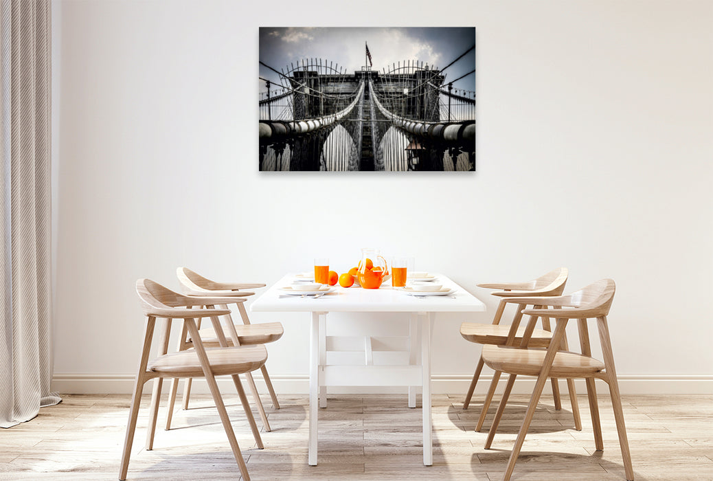 Premium Textil-Leinwand Premium Textil-Leinwand 120 cm x 80 cm quer Brooklyn Bridge - New York City