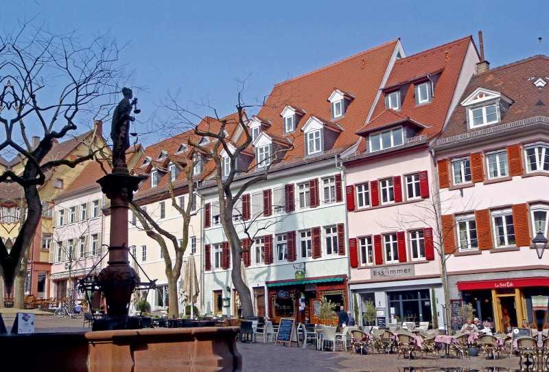 Toile textile haut de gamme Toile textile haut de gamme 120 cm x 80 cm paysage Sur la place du marché de Weinheim an der Bergstrasse 