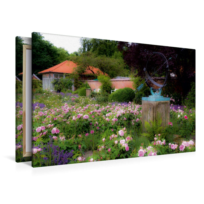 Toile textile premium Toile textile premium 120 cm x 80 cm paysage fleur de rose 