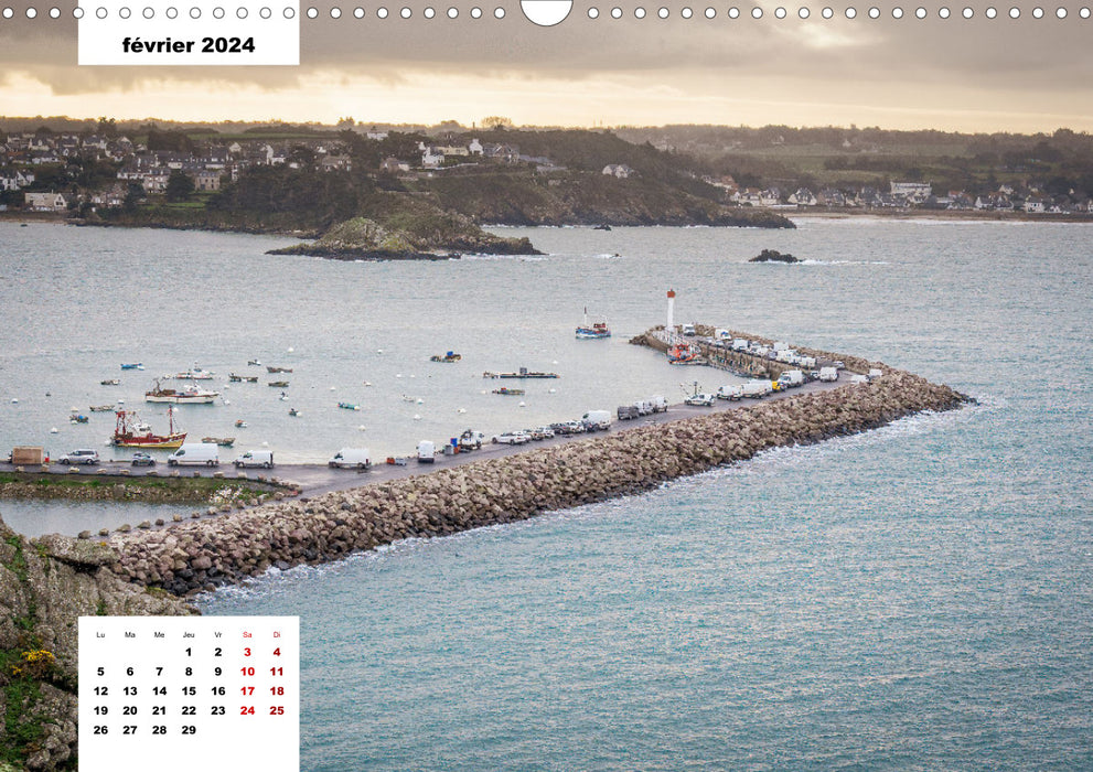 La Bretagne. La côte d'Emeraude et la côte de Penthièvre (CALVENDO Calendrier mensuel 2024)