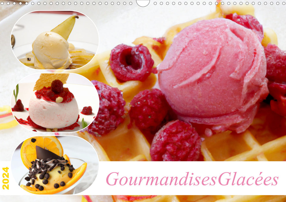 Gourmandises glacées (CALVENDO Calendrier mensuel 2024)