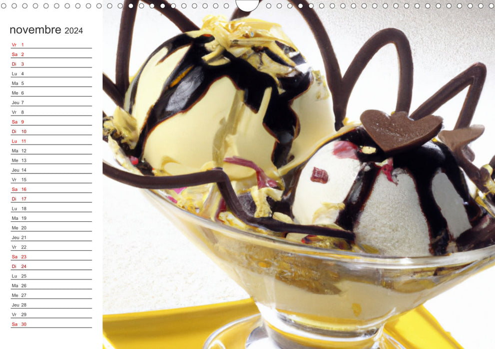Gourmands ice cream (CALVENDO Calendrier mensuel 2024) 