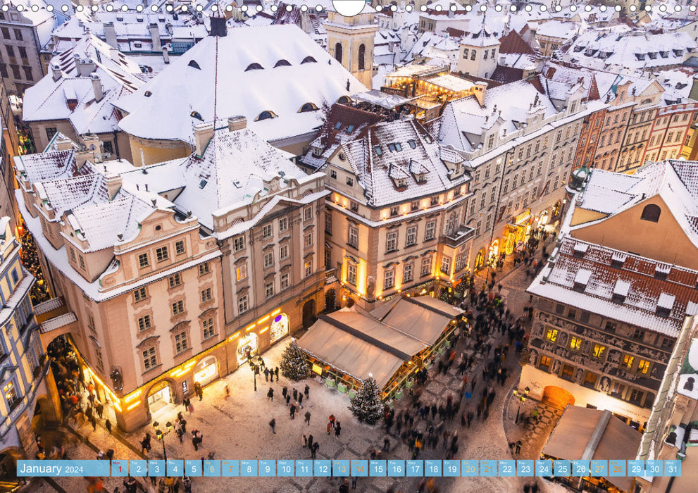 L'hiver à Prague (Calendrier mensuel CALVENDO 2024) 