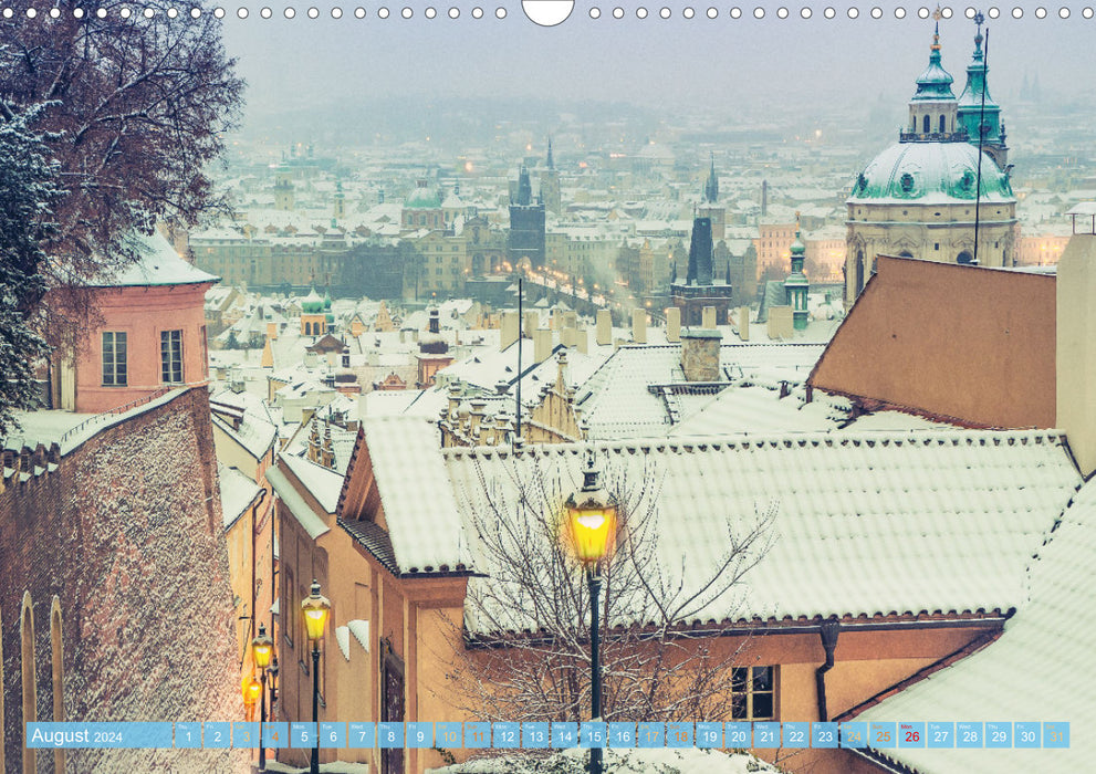 L'hiver à Prague (Calendrier mensuel CALVENDO 2024) 