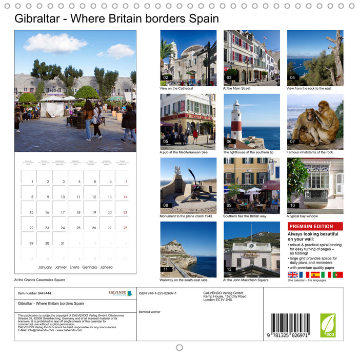 Gibraltar - Where Britain borders Spain (CALVENDO Monthly Calendar 2024)
