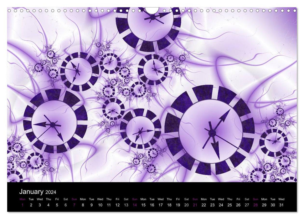 La couleur violet / version britannique (calendrier mensuel CALVENDO 2024) 