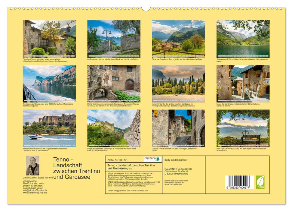 Tenno - Landscape between Trentino and Lake Garda (CALVENDO Premium Wall Calendar 2024) 