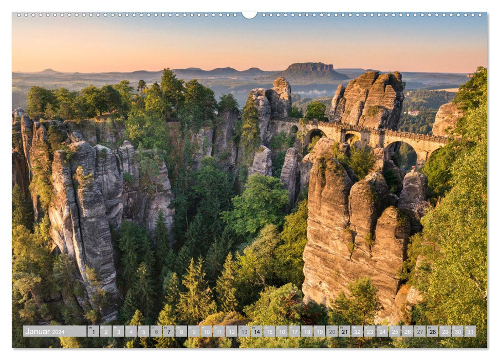 SAXON SWITZERLAND - Fairytale land on the Elbe (CALVENDO Premium Wall Calendar 2024) 