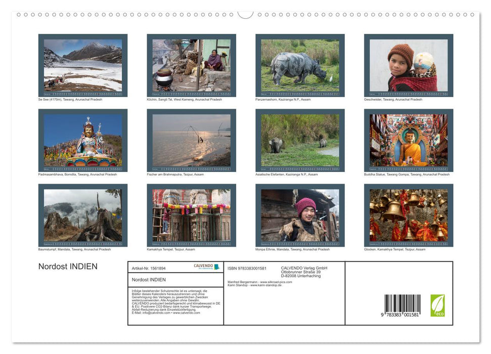 Northeast INDIA Assam and Arunachal Pradesh (CALVENDO Premium Wall Calendar 2024) 