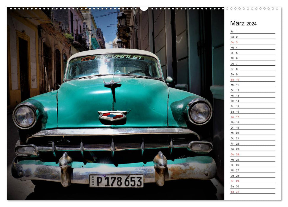Kuba - Oldtimer & Streetlife (CALVENDO Premium Wandkalender 2024)