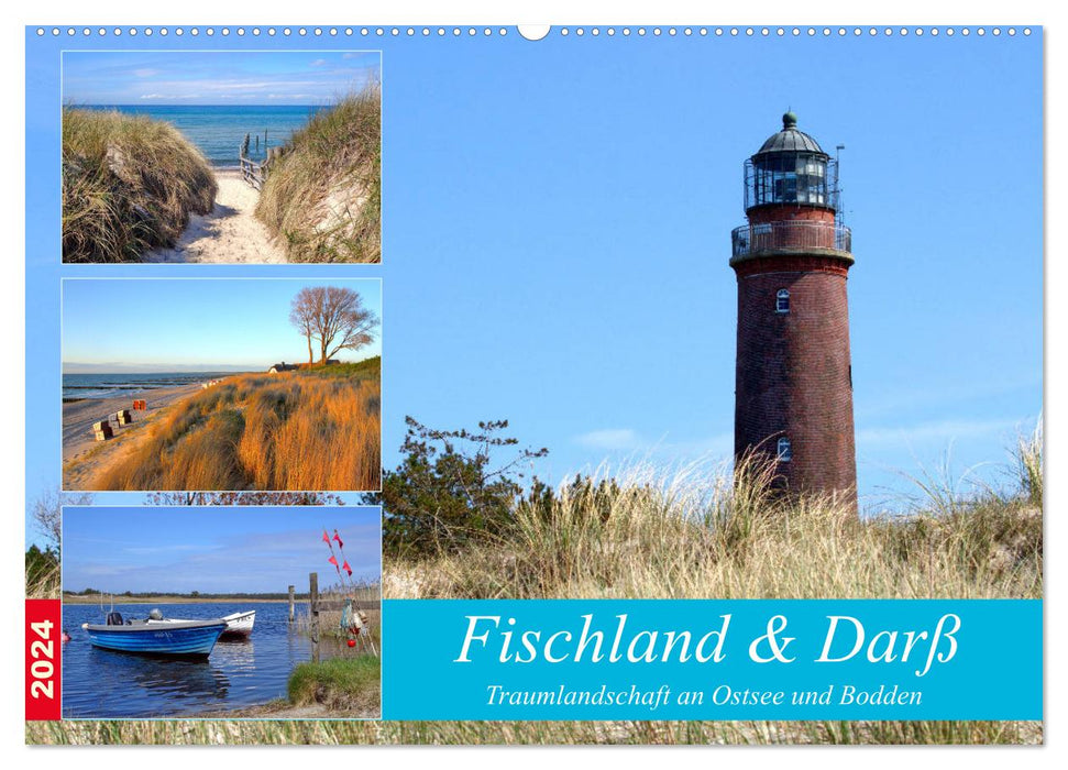 Fischland &amp; Darß dream landscape on the Baltic Sea and Bodden (CALVENDO wall calendar 2024) 