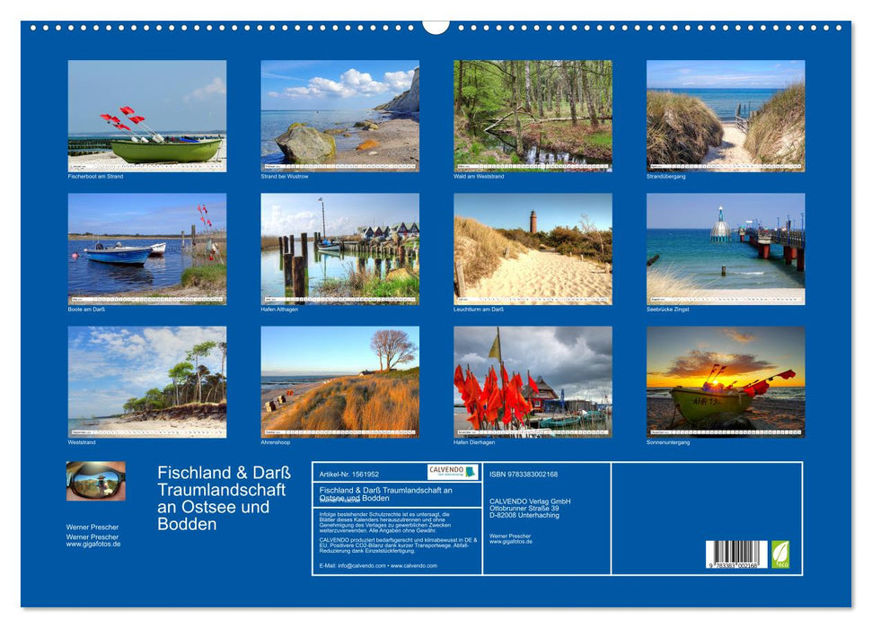 Fischland &amp; Darß dream landscape on the Baltic Sea and Bodden (CALVENDO wall calendar 2024) 