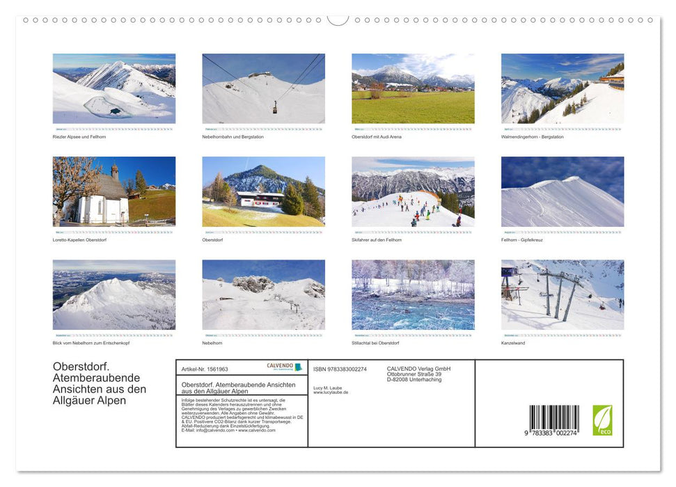 Oberstdorf. Breathtaking views from the Allgäu Alps (CALVENDO Premium Wall Calendar 2024) 