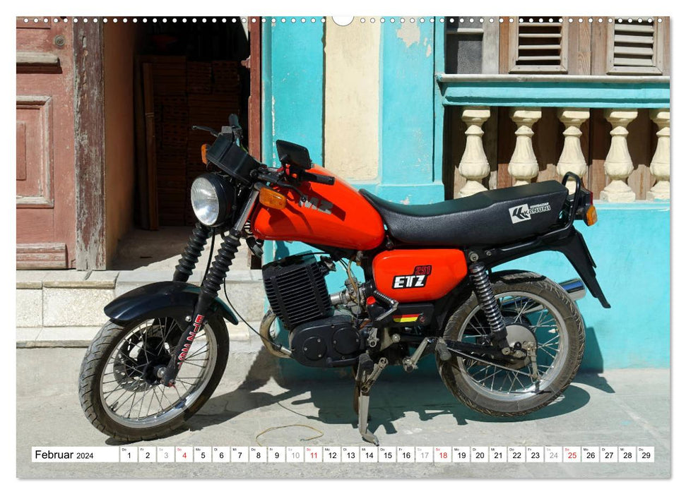 MZ - A motorcycle from the GDR in Cuba (CALVENDO Premium Wall Calendar 2024) 