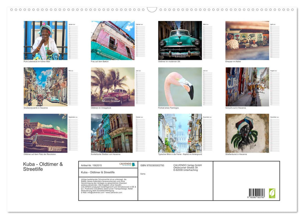 Kuba - Oldtimer & Streetlife (CALVENDO Wandkalender 2024)