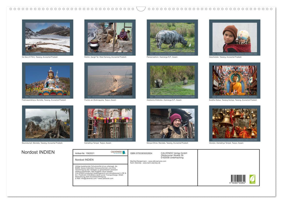 Nordost INDIEN Assam und Arunachal Pradesh (CALVENDO Wandkalender 2024)