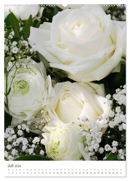 Bright white flower pictures (CALVENDO Premium Wall Calendar 2024) 