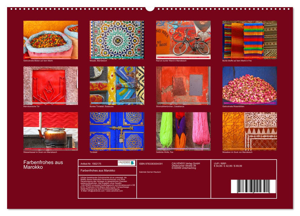 Farbenfrohes aus Marokko (CALVENDO Wandkalender 2024)