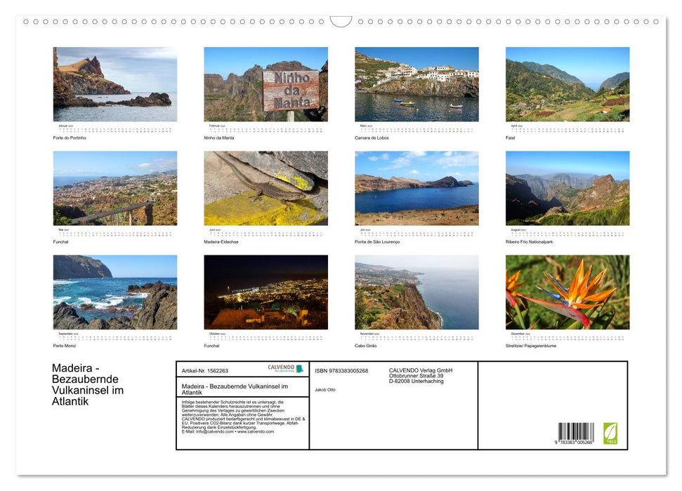 Madeira - Enchanting volcanic island in the Atlantic (CALVENDO wall calendar 2024) 