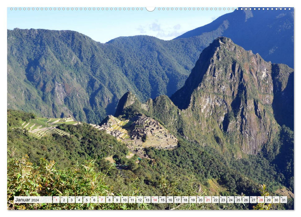 Inka Trail und Machu Picchu, Trekking zur berühmten Inkastadt (CALVENDO Premium Wandkalender 2024)