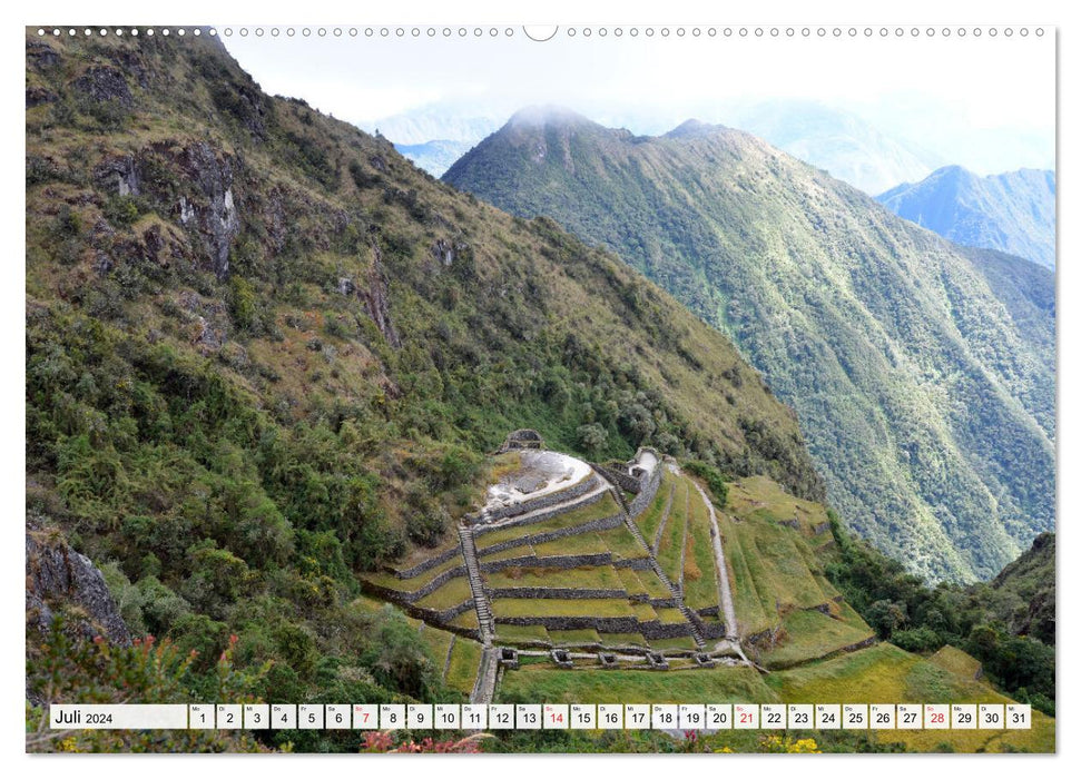 Inka Trail und Machu Picchu, Trekking zur berühmten Inkastadt (CALVENDO Premium Wandkalender 2024)