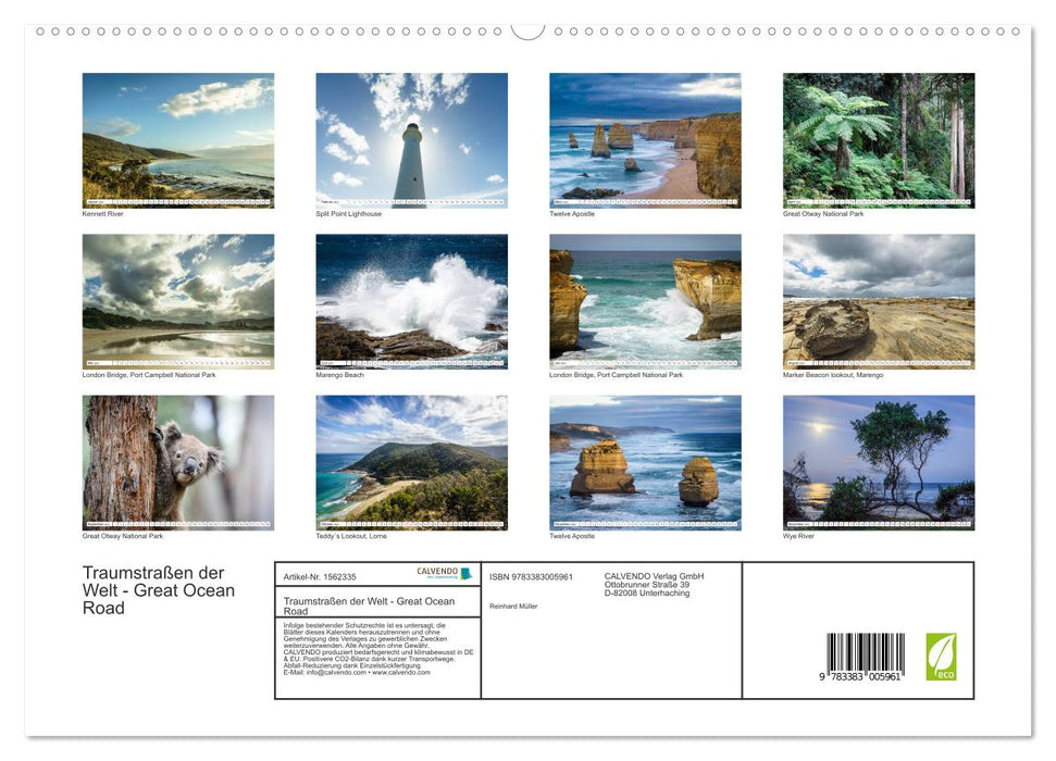 Routes de rêve du monde – Great Ocean Road (Calvendo Premium Wall Calendar 2024) 