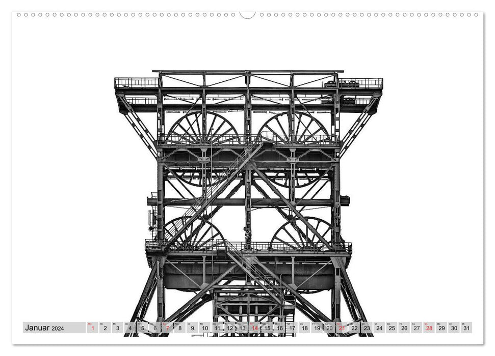 Headframes - Landmarks of an Epoch (CALVENDO Wall Calendar 2024) 