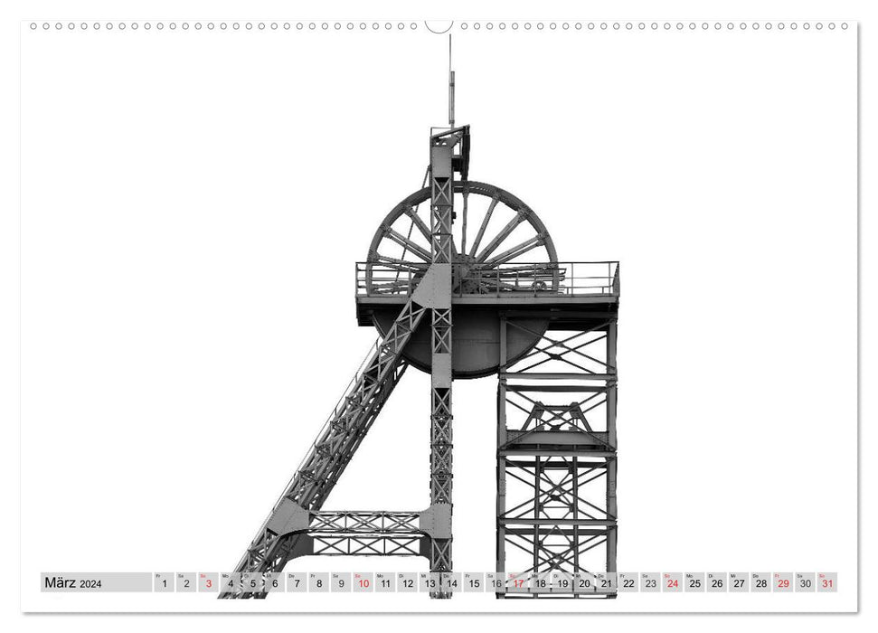 Fördergerüste - Landmarken einer Epoche (CALVENDO Wandkalender 2024)