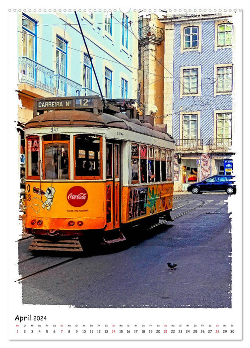 Vieille ville de Lisbonne (Calvendo Premium Wall Calendar 2024) 