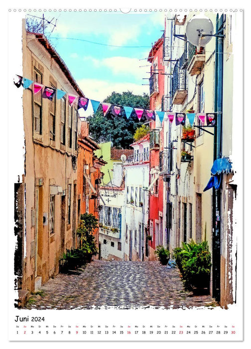 Lisbon's Old Town (CALVENDO Premium Wall Calendar 2024) 