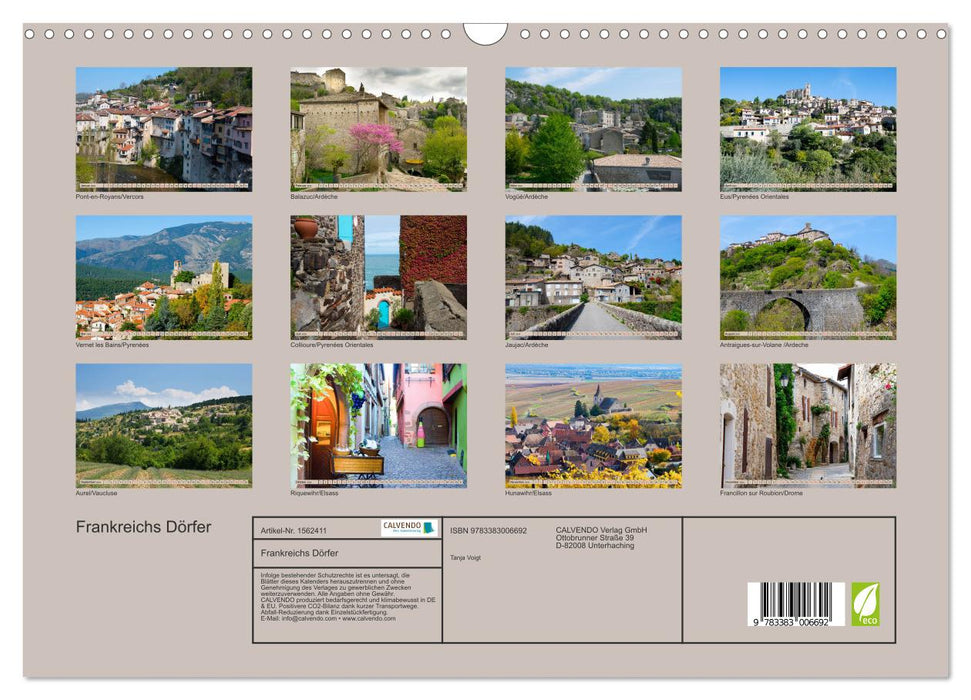 France's Villages (CALVENDO Wall Calendar 2024) 
