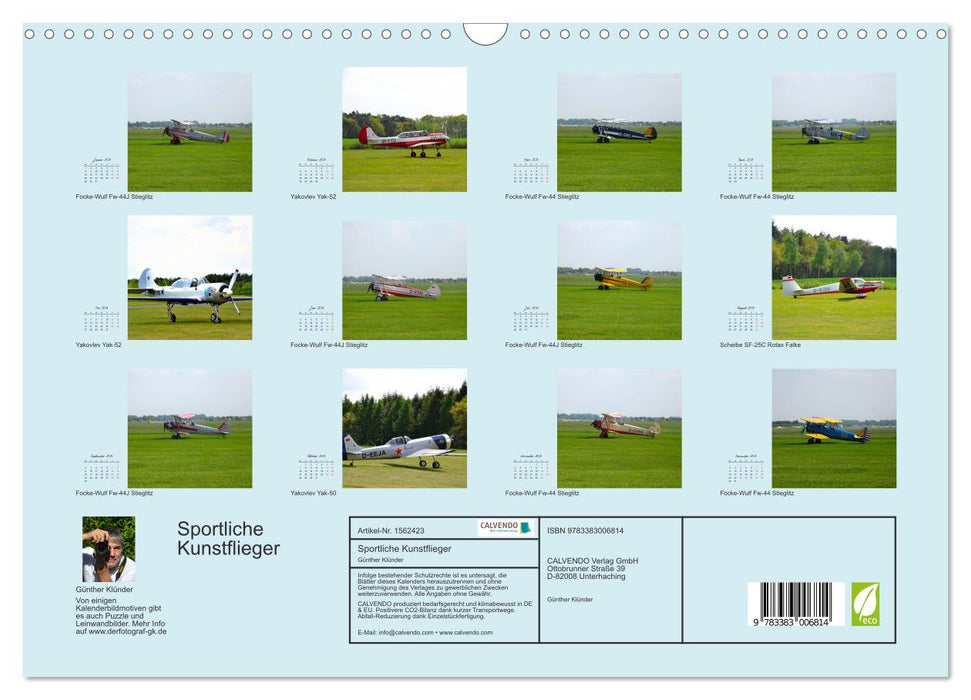 Sportliche Kunstflieger (CALVENDO Wandkalender 2024)