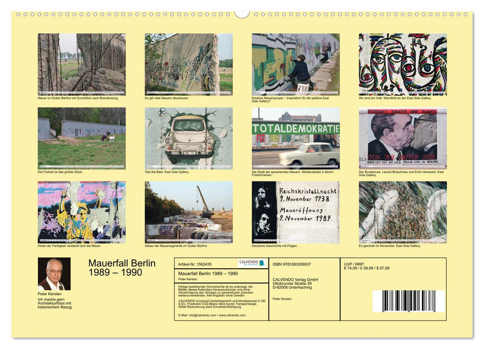 Mauerfall Berlin 1989 – 1990 (CALVENDO Premium Wandkalender 2024)