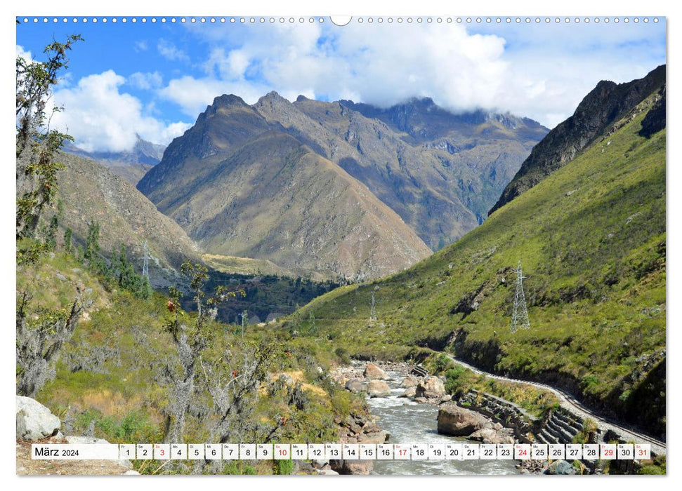 Chemin Inca et Machu Picchu, trekking vers la célèbre ville inca (calendrier mural CALVENDO 2024) 