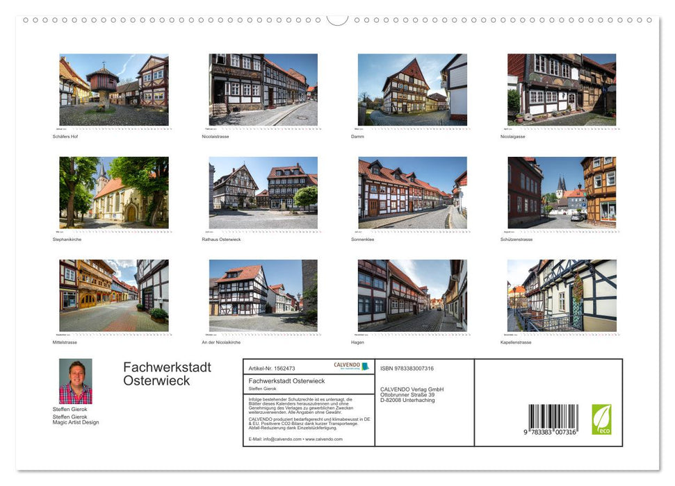Half-timbered town of Osterwieck (CALVENDO Premium Wall Calendar 2024) 