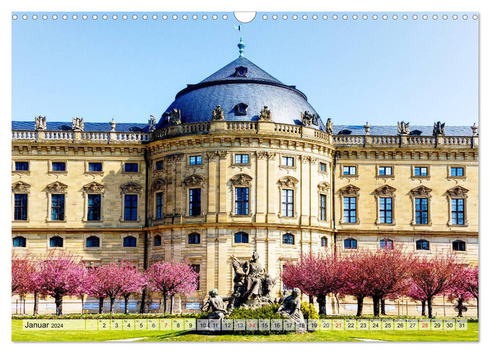 Würzburg and Veitshöchheim - romantic rococo cities on the Main (CALVENDO wall calendar 2024) 