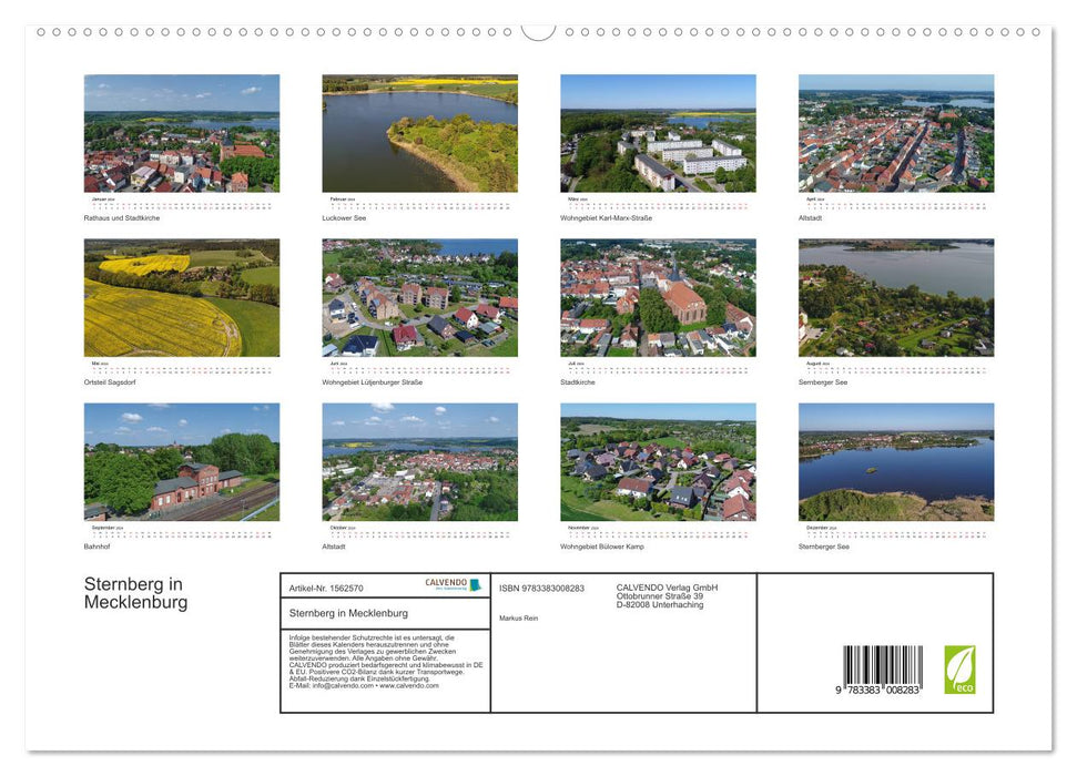 Sternberg in Mecklenburg - Luftaufnahmen von Markus Rein (CALVENDO Premium Wandkalender 2024)