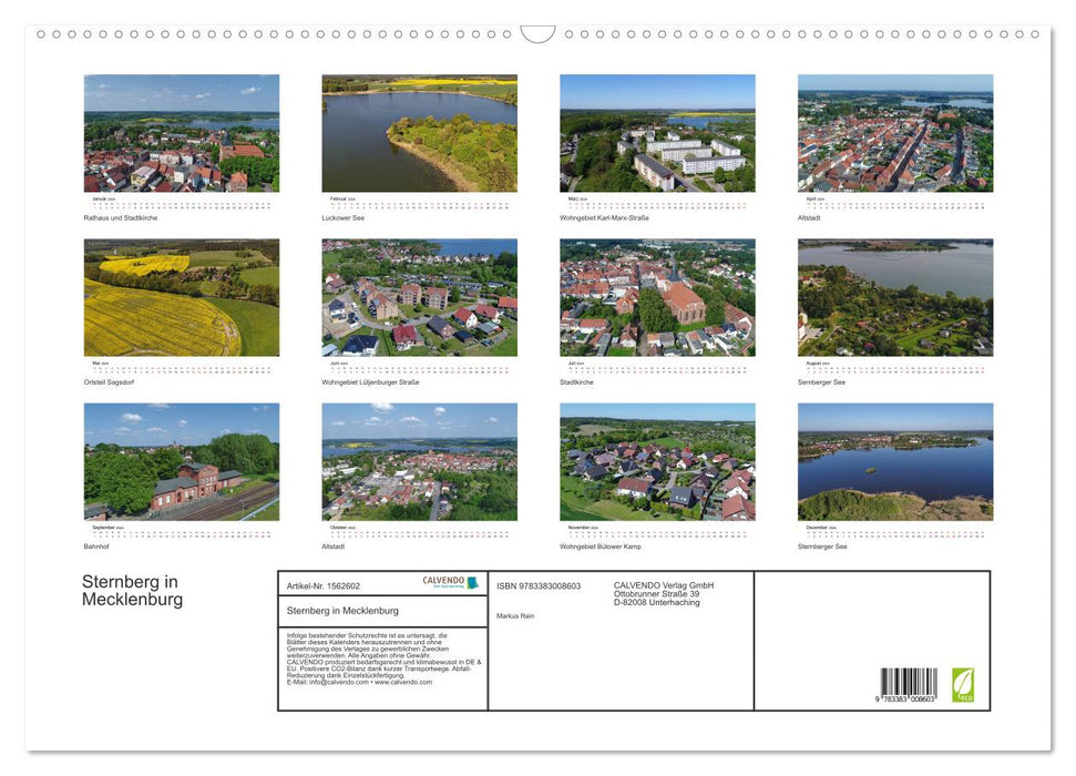 Sternberg in Mecklenburg - aerial photos by Markus Rein (CALVENDO wall calendar 2024) 
