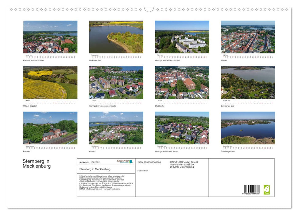 Sternberg in Mecklenburg - Luftaufnahmen von Markus Rein (CALVENDO Wandkalender 2024)