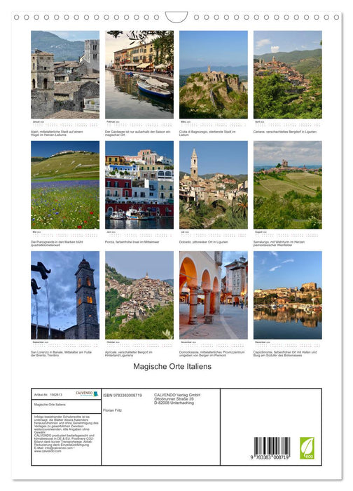 Magische Orte Italiens (CALVENDO Wandkalender 2024)