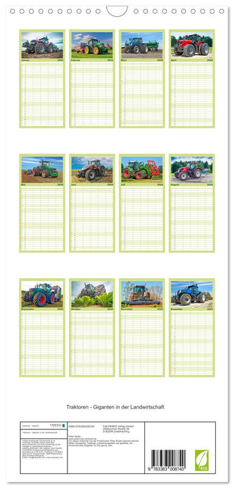 Traktoren - Giganten in der Landwirtschaft (CALVENDO Familienplaner 2024)