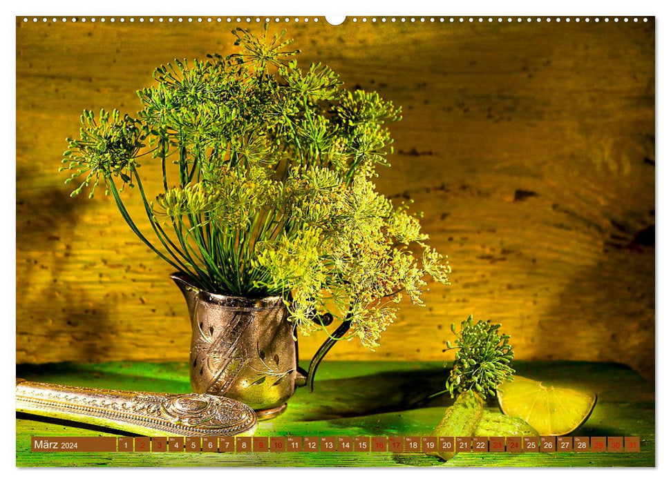 Nostalgie des herbes de cuisine (Calendrier mural CALVENDO Premium 2024) 