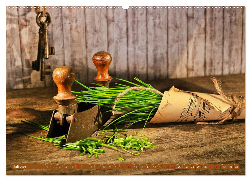 Kitchen herbs nostalgia (CALVENDO Premium wall calendar 2024) 