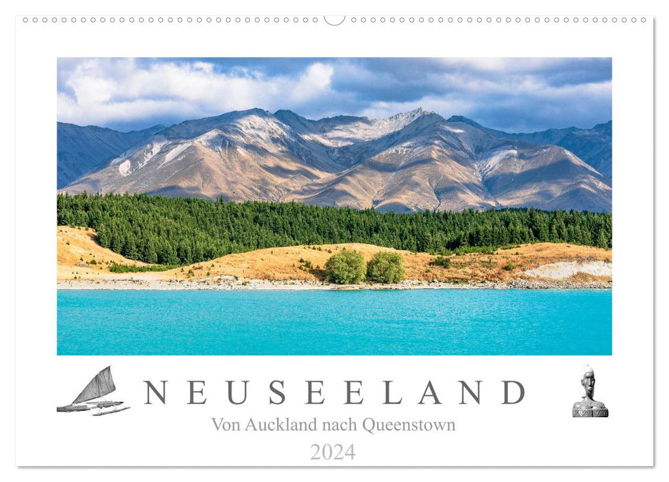 New Zealand - From Auckland to Queenstown (CALVENDO wall calendar 2024) 