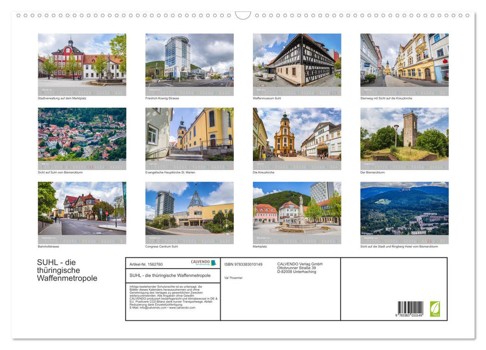 Suhl - the Thuringian weapons metropolis (CALVENDO wall calendar 2024) 