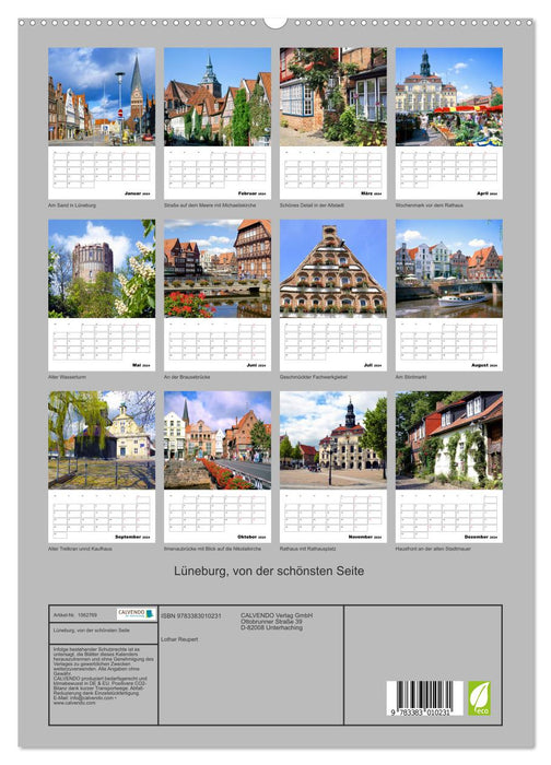 Lüneburg, from the most beautiful side (CALVENDO Premium Wall Calendar 2024) 