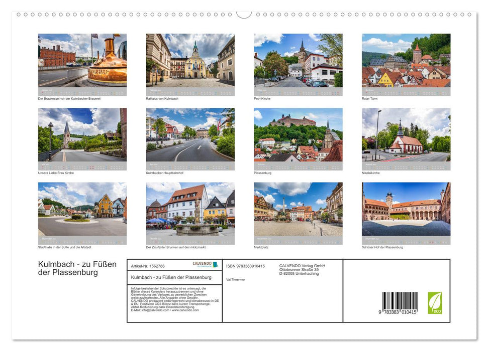 Kulmbach - at the feet of the Plassenburg (CALVENDO Premium Wall Calendar 2024) 