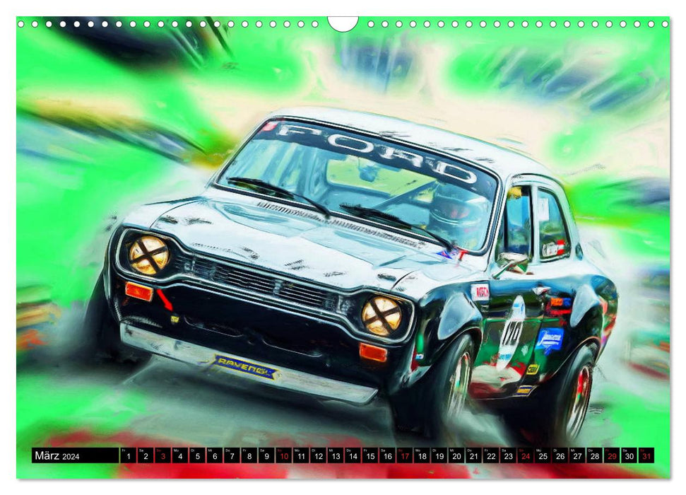 Classic touring cars - Fast-paced digital arts by Jean-Louis Glineur (CALVENDO wall calendar 2024) 